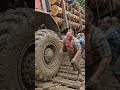 Dozens of Workers Save a Falling Logging Truck! #loggingtruck #viral #truck #shorts