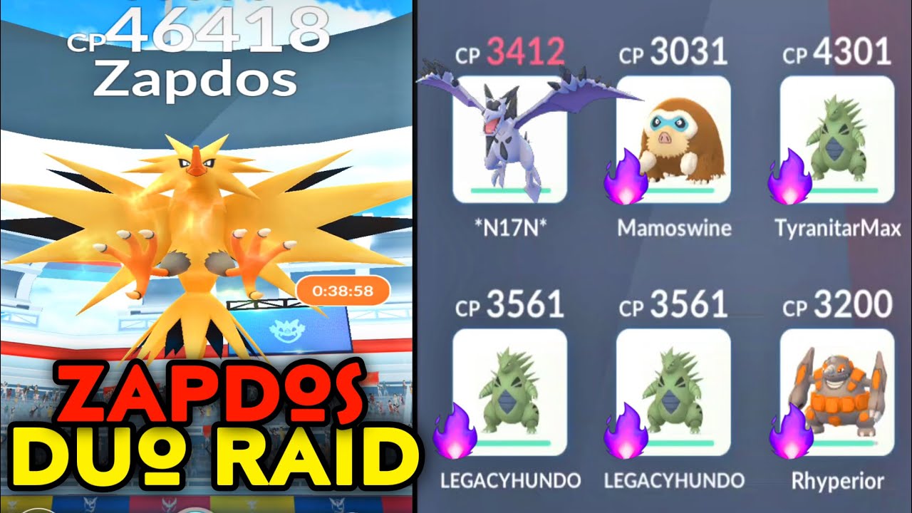 Zapdos Pokémon GO Raid Battle Tips