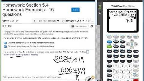 Dr  Swiersz Video Solving Section 5 4 Homework Exercises #1 Through #6   20170627 Stats