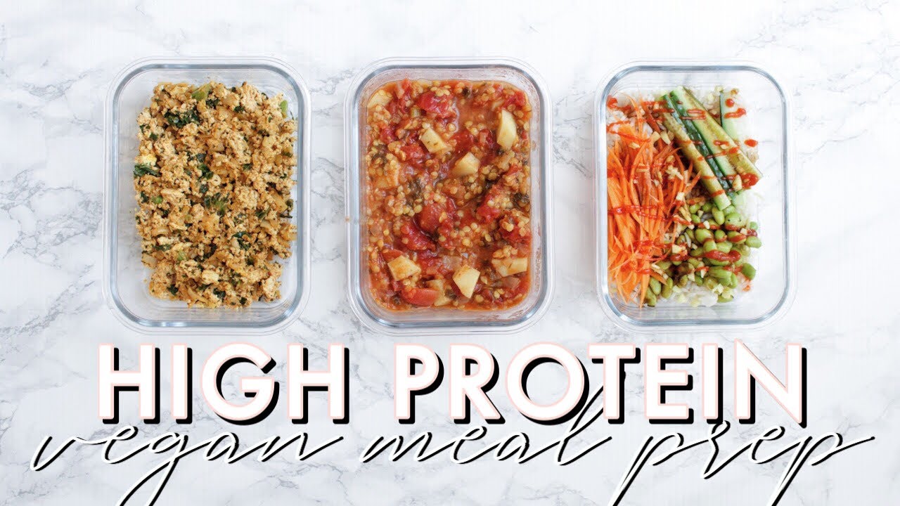 Easy HIGH PROTEIN Vegan Meal Prep / Meal Plan for FAT LOSS - YouTube