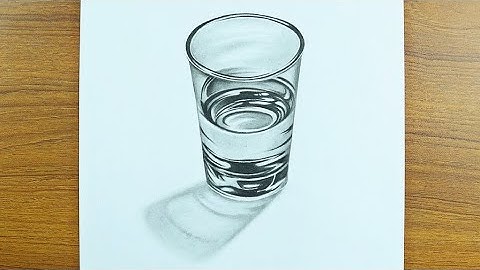 How to draw Realistic Glass of Water with Pencil Sketch | 3D drawing | tutorial de boceto realista
