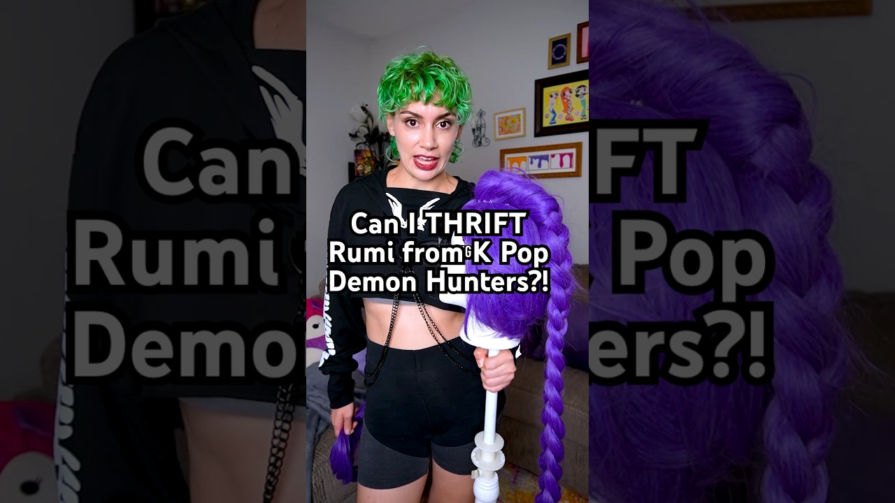 👀 can I THRIFT a Rumi cosplay?! 👀 #kpopdemonhunters #rumiwig #thriftflip