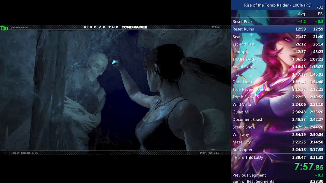 Rise of the Tomb Raider 100% Speedrun Old WR 