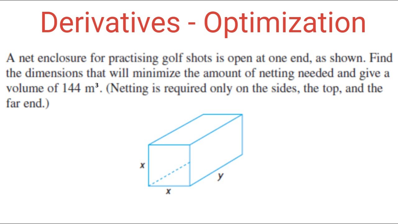OPTIMIZATION: Dimensions That Will Minimize Amount Of Netting For Given ...
