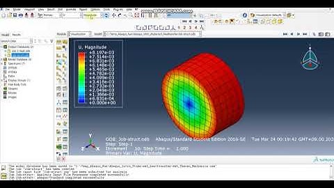 Abaqus FEA - Thermal expansion of cylindrical rod (Temperature from heat transfer result)