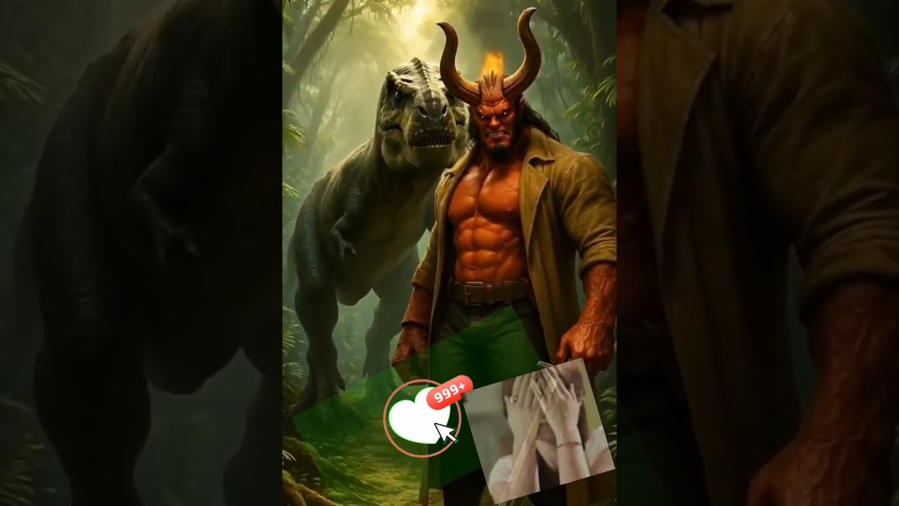 “Hellboy vs Prehistoric Fury – The T‑Rex Showdown”