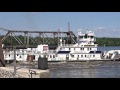 Towboats, Barges & Swing Railroad Bridge  5-12-2017