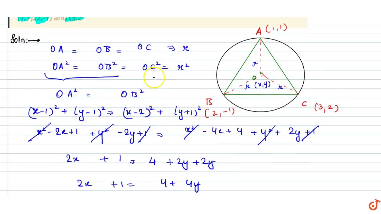 Find the circumcenter and circumradius of the triangle ...