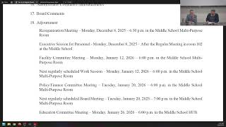 Octorara Area School Board Reorganization & Regular Meeting 12-8-2025