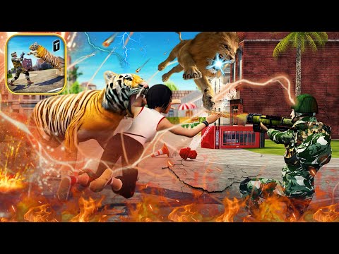 Lion Attacking The Town | Angry Tiger Revenge Gameplay | Lion Game | Animal Simulator | Mobile game