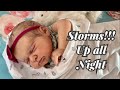 Up all night with a newborn  reborn role play  storms keep up baby lola