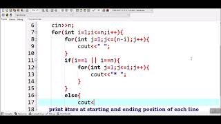How to print hollow pyramid pattern in C++