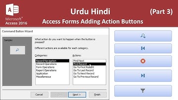 Customizing Access Forms adding action buttons and making them functional MS Access  | Urdu Hindi