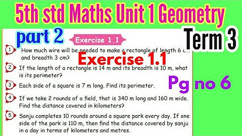 5 class Maths- Term 3- exercise 1.1- pg no 6- part 2- unit 1 Geometry- samacheer New syllabus