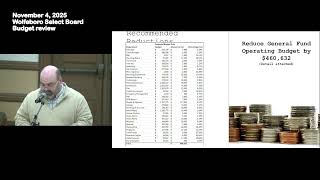 4 November 2025 Wolfeboro Select Board Budget Meeting