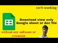 Download View-Only Google Sheets Easily