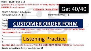 B4-L3 | CUSTOMER ORDER FORM Listening with Answers