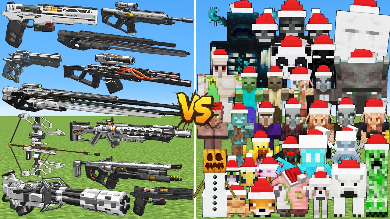 What TaCZ Perseus Gun Can Defeat The Most Christmas Minecraft Mobs ?