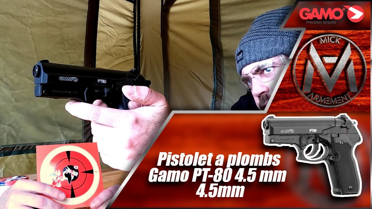 Excellent pistolet a plomb Gamo PT-80 4.5mm très précis 