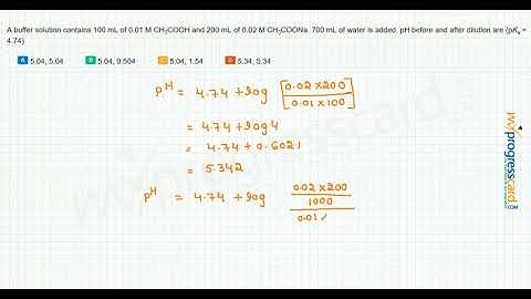 A buffer solution contains 100 mL of 0.01 M CH3COOH and 200 mL