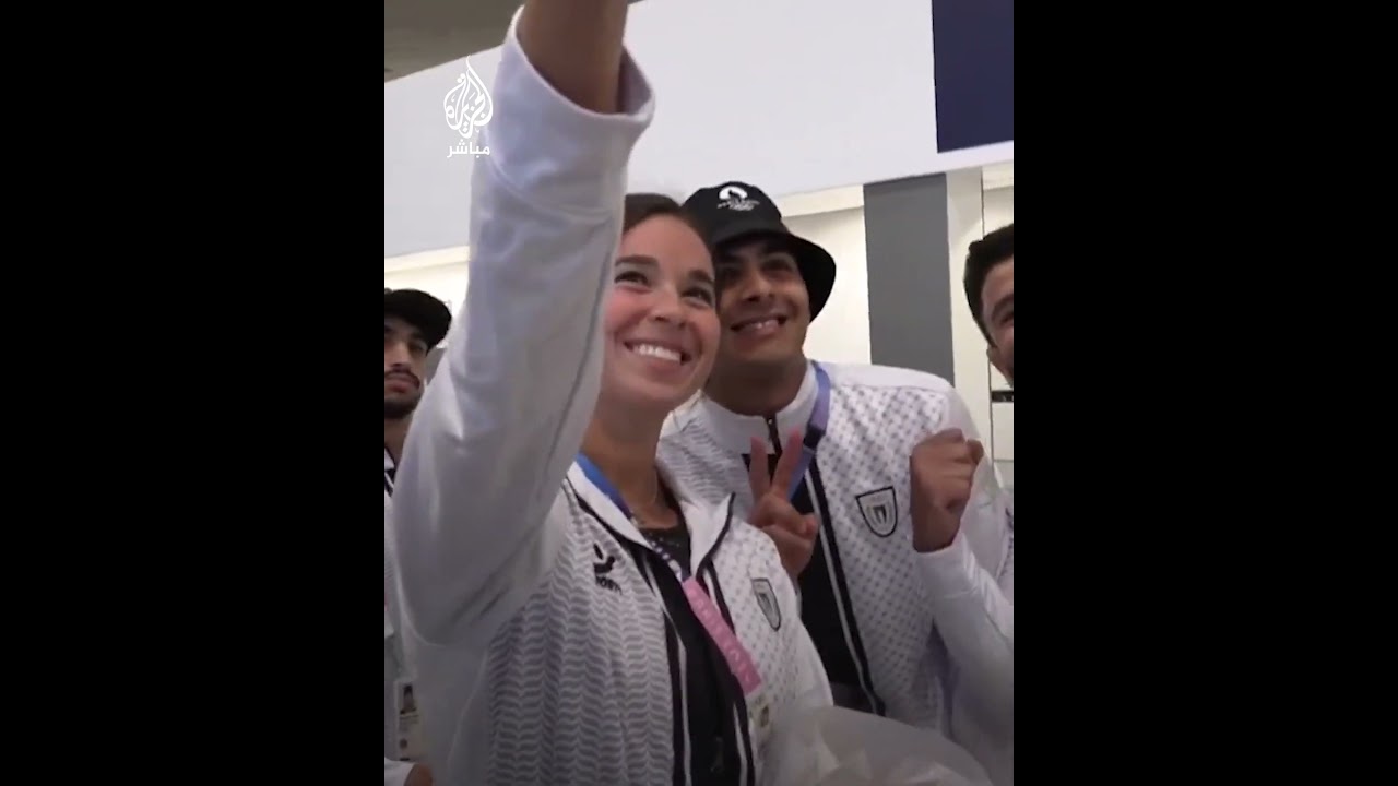 استقبال حافل لبعثة #فلسطين عقب وصولها إلى فرنسا للمشاركة في #أولمبياد_باريس 2024