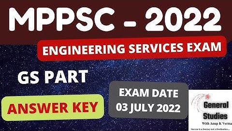 MPPSC AE - 2022 | Engineering Service Exam | Answer Key | GS part
