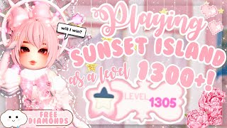 Playing SUNSET ISLAND as a level 1300+! 🌷✨🎀 | Royale High Roblox
