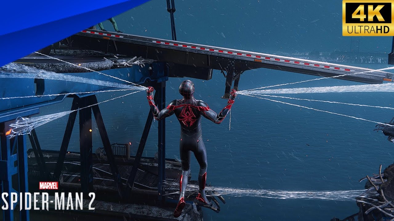 realistic-graphics-mod-spiderman-miles-morales-bridge-scene-gameplay