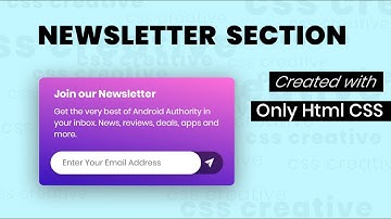 Awesome Newsletter Section using only Html CSS