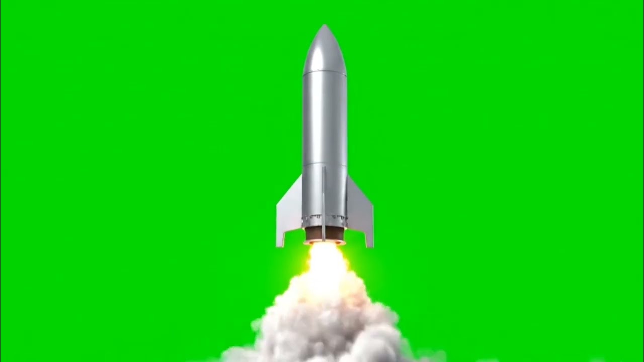3D Rocket Launch Smoke Trail Green Screen | free use