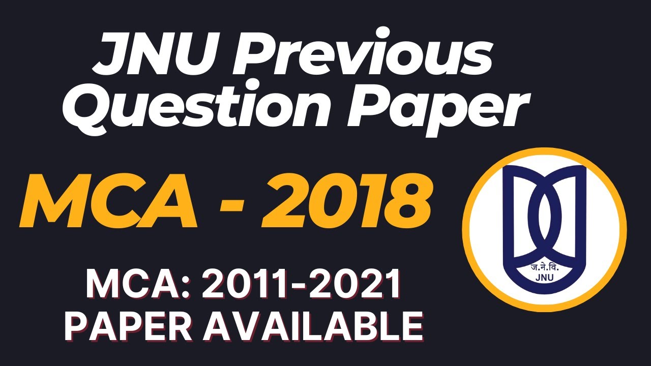 JNU MCA 2018 Question Paper 🔥🔥🔥