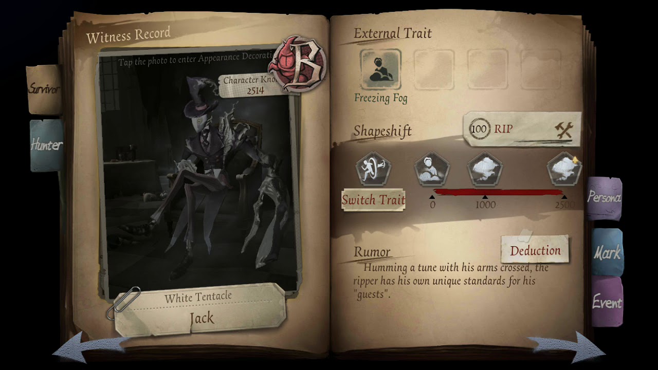 WHITE TENTACLE - Identity V New Skin