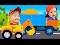 Синий трактор Песенки для детей Машинки Супер грузовик Экскаватор и Кран для малышей