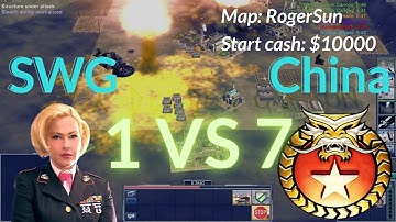 SWG 1 VS 7 China Hard Bots AI map Roger Sun C&C Generals Zero Hour Gameplay