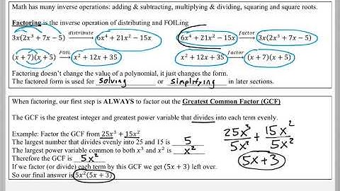 Math 119 : 6.1 #1 (Intermediate Algebra Tutorial : Factoring The GCF, Factor By Grouping)