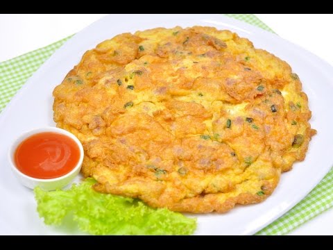 Thai Pork Omelet  (Thai Food)  - Kai Jeaw Moo Sap 