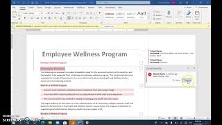 Week 12: Module 9: Employee Wellness Comments/Track Changes