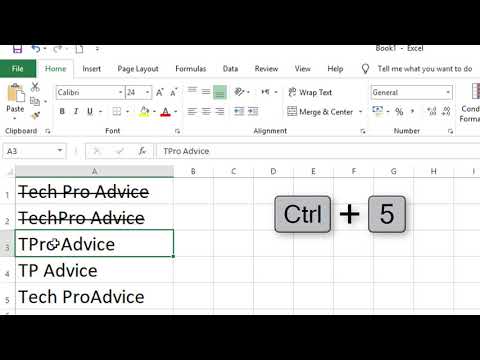 how to apply strikethrough in excel