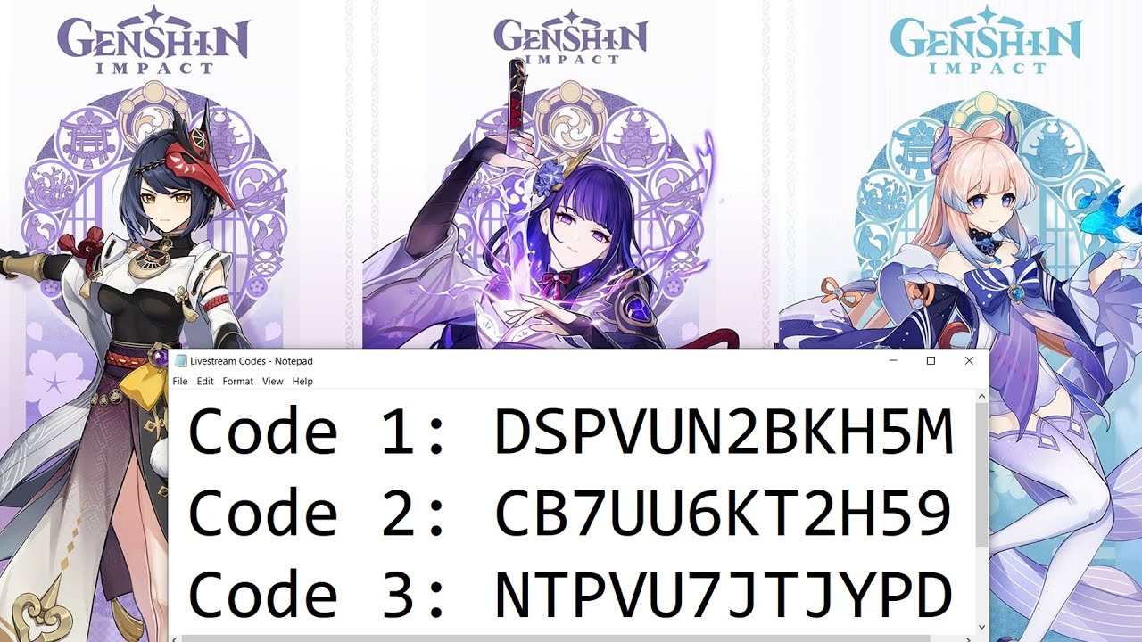 All Genshin Impact livestream codes and how to redeem them