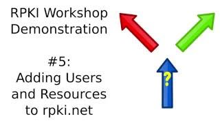 RPKI Workshop Demonstration #5: Creating users and allocating new resources