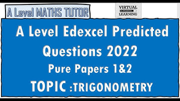 Maths A level Edexcel predicted Trigonometry questions for 2022 Pure Papers