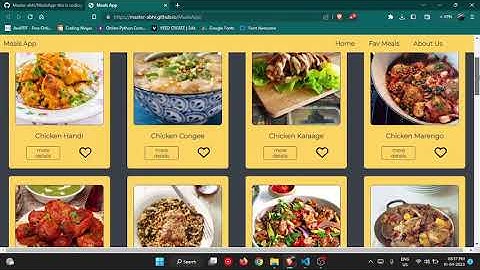 Meals App | Coding Ninjas Skill Test project