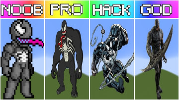 Pixel Art | NOOB vs PRO vs HACKER vs GOD | Venom in Minecraft