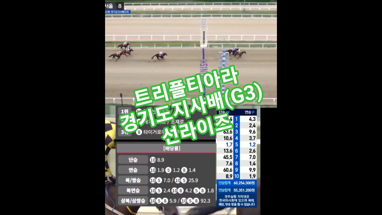 서울경마장 2026 제20회 경기도지사배(G3) 정도윤 기수의 선라이즈 우승