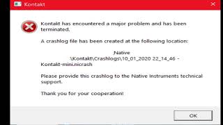 حل مشكلة ظهور رسالة (kontakt has encountered a major problem and has been terminated)