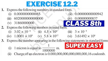 Exercise 12.2 Class 8 - Exponents and Powers - NCERT - Chapter 12
