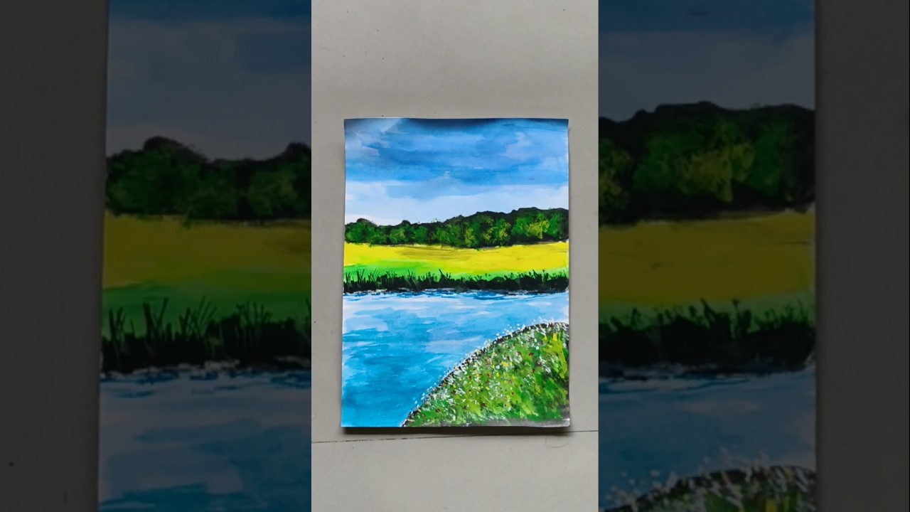 Relaxing Nature Scenery Art #acrylicpainting  #paintings #shorts