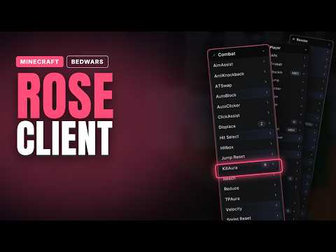 Uncut video of me using rose client on hypixel!