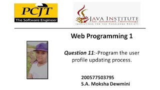 eShop Web Application Development 11 | 1st year | Semester 01 | Java Institute
