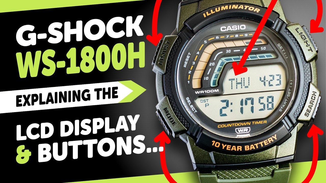 #CASIO WS-1800 (3583) TUTORIAL - LCD Display and Button Operation
